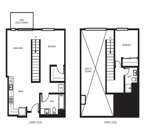 Floor plan for 2 beds, 2 baths, 920 sqft